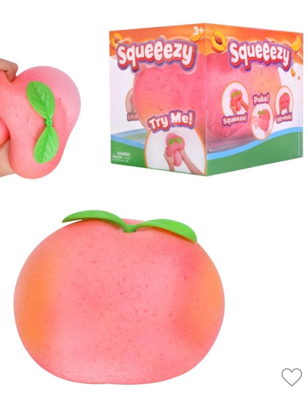 Viral Sunny Days Squeezy Peach Jumbo Squishy Sensory Fidget Toy NIB